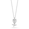 Sterling Statements Rhodium Over Sterling Silver CZ Rose Necklace