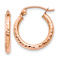 14k Rose Gold Diamond-Cut 9/16" Hoop Earrings