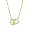 Interlocking Rings Station Necklace In 14K Gold Over Brass