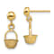 14k Yellow Gold 3D Textured Mini Basket Drop Earrings