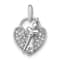 Rhodium Over Sterling Silver Cubic Zirconia Key and Heart Pendant