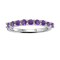 Round Amethyst Sterling Silver Anniversary Style Stackable Band Ring, 0.60ctw