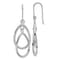 Rhodium Over 14k White Gold Double Teardrop Dangle Earrings
