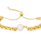 Cultured Freshwater Pearl Bolo Bracelet In 18K Gold Over Bronze 9-10mm