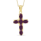 Red Ruby with White Diamond Accent 14K Gold Over Sterling Silver Pendant
with Chain 2.60ctw