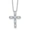 Rhodium Over 14K Gold Cross Chain Slide D E F Pure Light Moissanite
Pendant with Chain