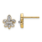 14k Yellow Gold and Rhodium Over 14k Yellow Gold Diamond 10mm Fleur de
Lis Stud Earrings