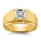 10K Two-tone Yellow and White Gold Men's Polished and Satin Diamond Ring 0.17ct