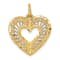 14k Yellow Gold Polished and Diamond-Cut Heart Pendant