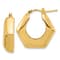 14K Yellow Gold 15/16" Polished Hoop Earrings
