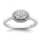 Rhodium Over 14K White Gold Diamond Oval Halo Cluster Engagement Ring 0.30ctw