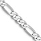 Rhodium Over 14k White Gold 5.5mm Solid Flat Figaro 18 Inch Chain