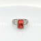 2.48 Ctw Rhodochrosite and 0.72 Ctw White Diamond Ring in 14K WG