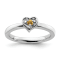 Sterling Silver Stackable Expressions Citrine Heart Ring 0.07ctw