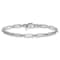 14K White Gold Polished Flat Oval Link Bracelet