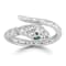 Rachel Zoe CZ Bypass Snake Ring in Rhodium Over Sterling Silver