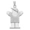 Rhodium Over 14k White Gold Satin Large Boy with Hat on Right Charm