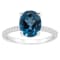 10x8mm Oval London Blue Topaz and 1/10 ctw Diamond Rhodium Over Sterling
Silver Ring