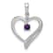 Rhodium Over 14k White Gold Amethyst and Diamond Heart Pendant