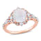 Opal, White Sapphire and Diamond 10K Rose Gold Ring 1.85ctw
