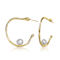 Freshwater Pearl Hoop Earrings In 14K Gold Over Sterling Silver