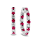 3.58ctw Ruby and Diamond Hoop Earrings in 14k White Gold