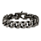 Stainless Steel Antiqued and Brushed 14mm Curb Link Bracelet