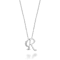 10K White Gold White Diamond Accent Initial R Pendant With 18 Inch
Chain, 0.03ctw