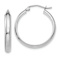 Rhodium Over 14k White Gold 1" Hoop Earrings