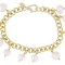 Cultured Freshwater Pearl Dangle Bracelet In 18K Gold Over Bronze 7-10mm
