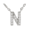 White Cubic Zirconia Rhodium Over Sterling Silver N Necklace 0.11ctw
