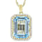 Sky Blue Topaz And Zircon Pendant Necklace In 18K Gold Over Sterling Silver