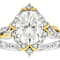 Oval Moissanite Two-Tone Ring In Platinum-Enhanced Sterling Silver With
14k Gold Accents