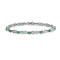 Rhodium Over 14k White Gold Diamond and Emerald Infinity Bracelet