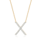 Lab-Grown Diamond Initial X Necklace In 14K Gold Over Sterling Silver 0.50ctw