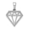 Rhodium Over 14k White Gold Diamond Gemstone-shape Pendant