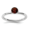 Sterling Silver Stackable Expressions High 5mm Red Crystal Ring
