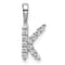 Rhodium Over 14K White Gold Lab Grown Diamond Letter K Initial Pendant