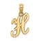 14k Yellow Gold Script Letter H Initial Pendant