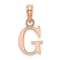 14k Rose Gold Polished Block Letter G Initial Pendant