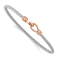 18K Rose Gold Over Sterling Silver Textured Flexible Cuff Bracelet