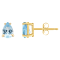 6x4mm Pear Shape Aquamarine 14k Yellow Gold Stud Earrings