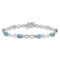 Rhodium Over 10k White Gold Blue Topaz and Diamond Infinity Bracelet