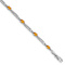 Rhodium Over 10k White Gold Diamond and Citrine Bracelet