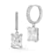 Rachel Zoe White CZ Radiant Cut Charm Huggie Earrings in Rhodium Over
Sterling Silver