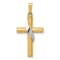 14K Yellow and White Gold Hollow Cross with Drape Charm