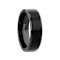 VULCAN Flat Black Tungsten Ring with Brushed Center & Polished Edges 6mm