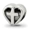 Sterling Silver Heart with Cross Bead