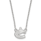 Rhodium Over Sterling Silver NHL LogoArt Vancouver Canucks Small Necklace