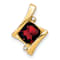 10k Yellow Gold 1.25 cttw Garnet and Accent Diamond Pendant